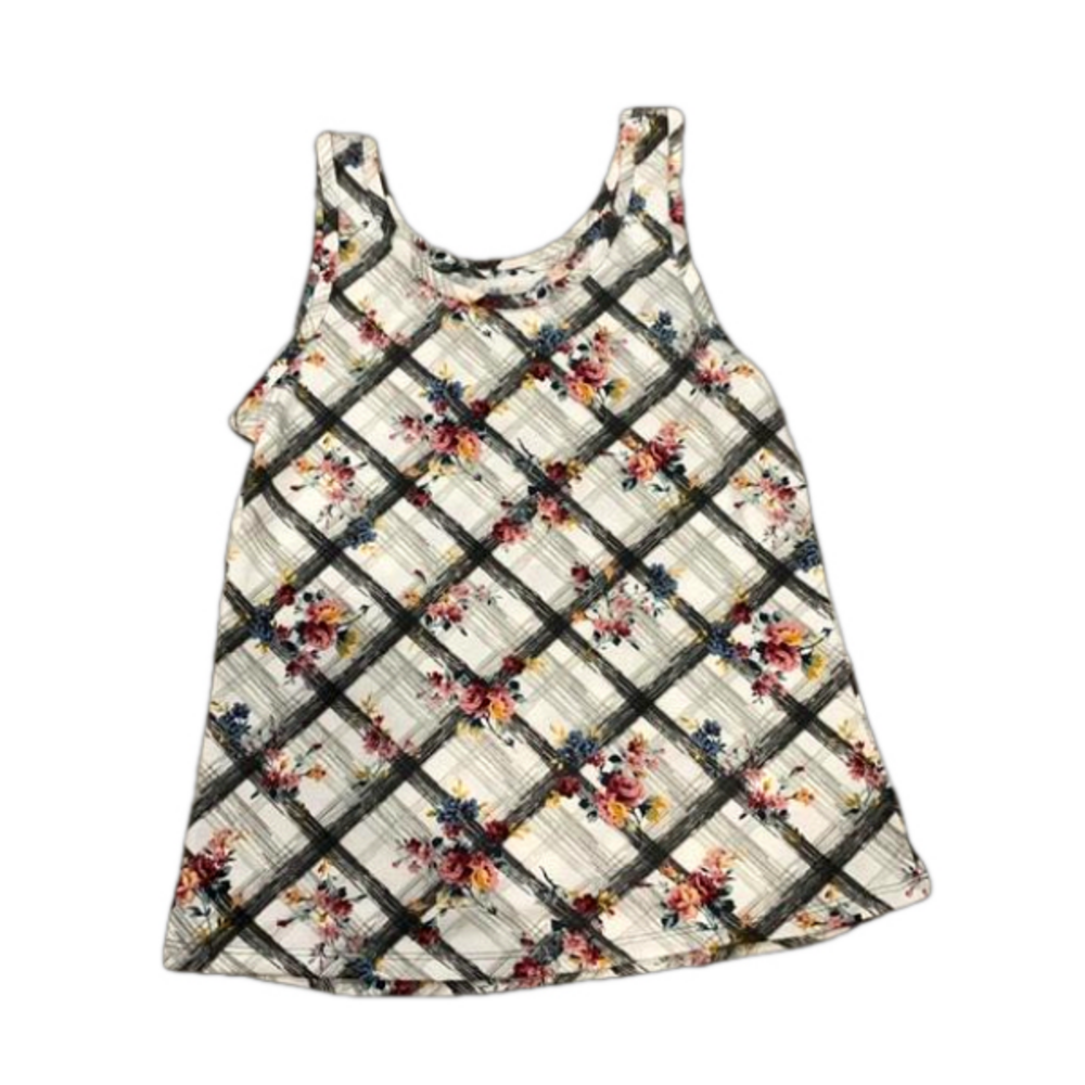 Time And Tru Small Cris Cross Floral Tank - Picture 1 of 7